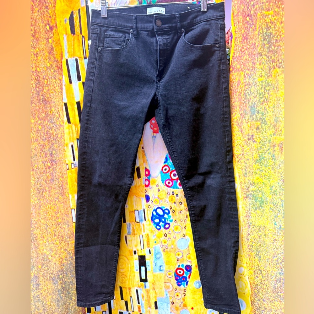 LOFT Black Modern Skinny Jeans Essential Style Size 8